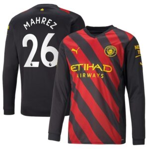 MAILLOT MANCHESTER CITY EXTERIEUR MAHREZ MANCHES LONGUES 2022-2023