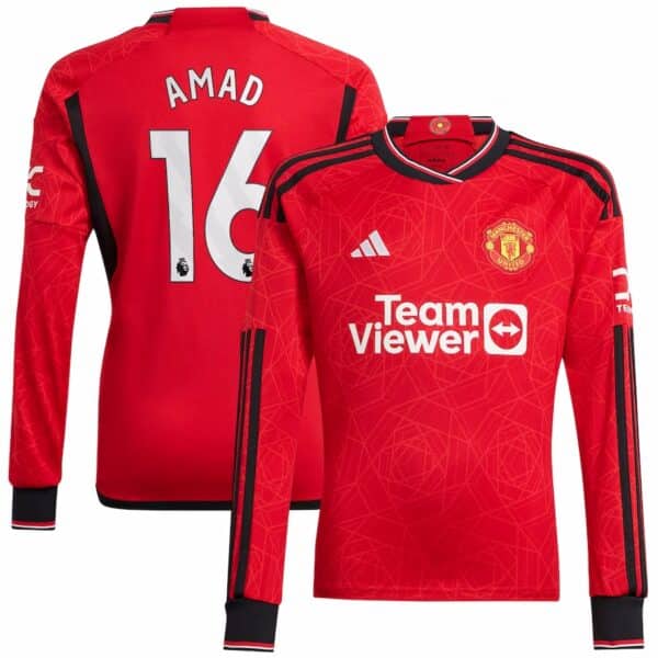 MAILLOT MANCHESTER UNITED DOMICILE AMAD MANCHES LONGUES 2023-2024